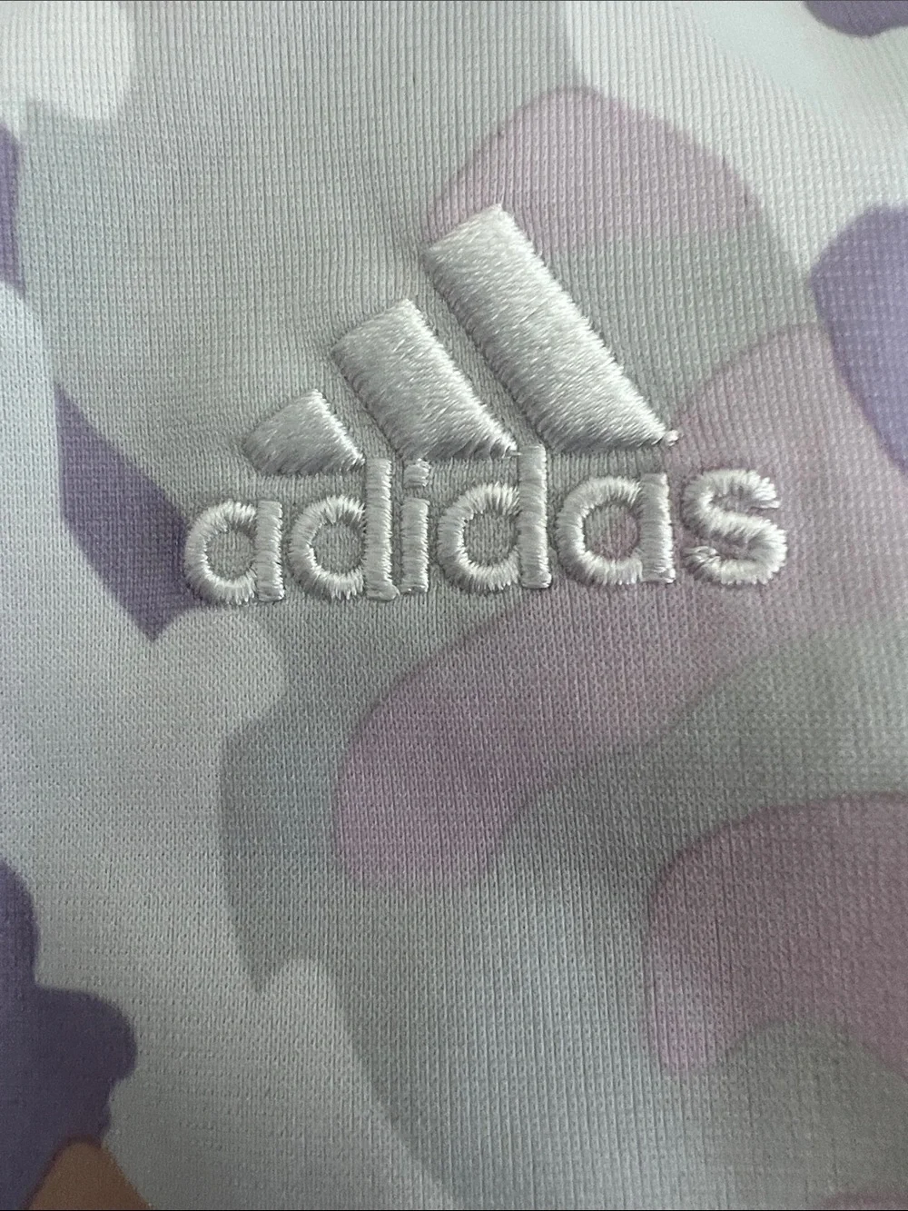 NWT-adidas Girls' Pastel Camo 3-Stripe Tricot Jacket - Lavender/Blush/White